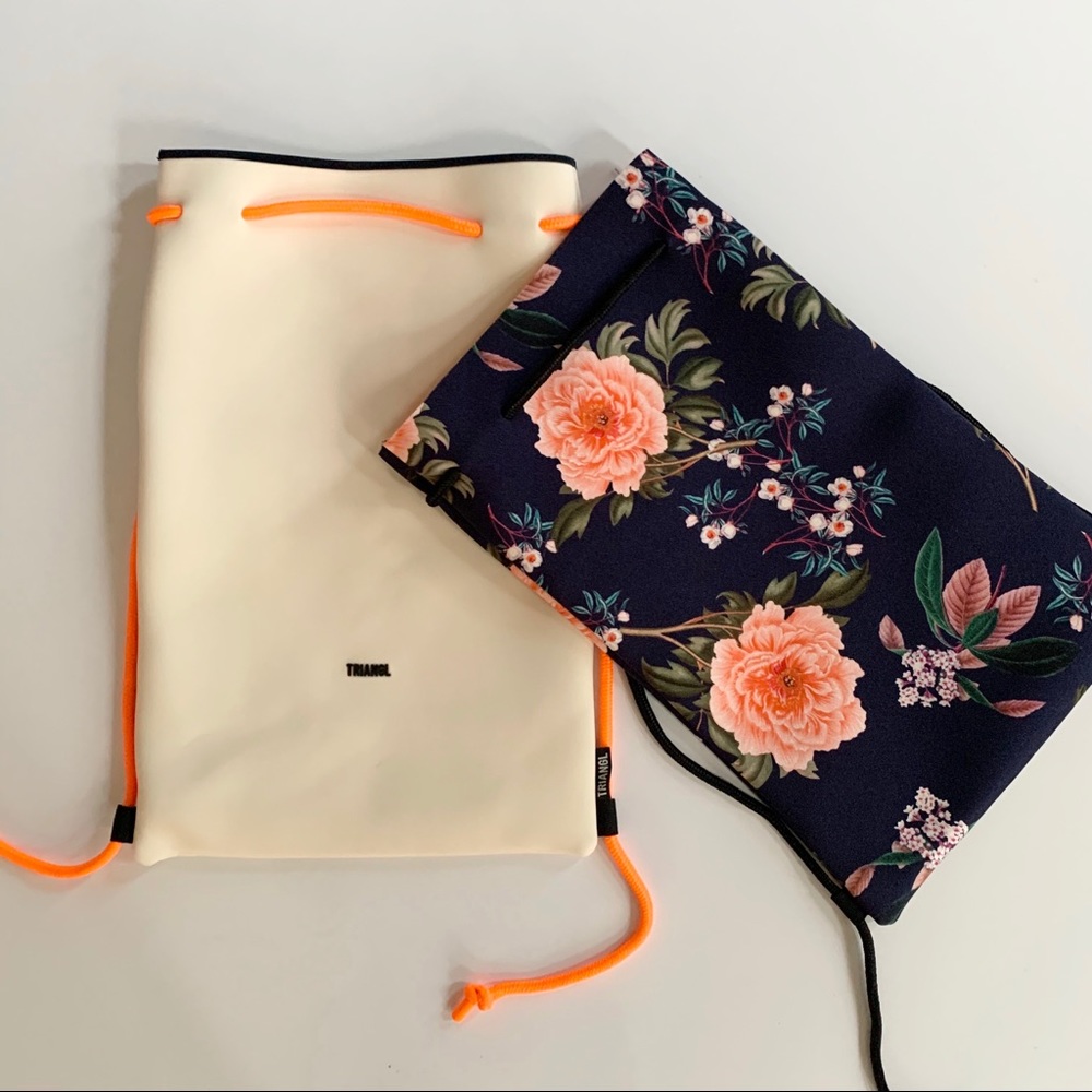 Two TRIANGL neoprene bags